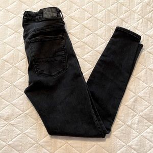 American Eagle 2 short Black High Rise skinny jegging jeans Next Level stretch
